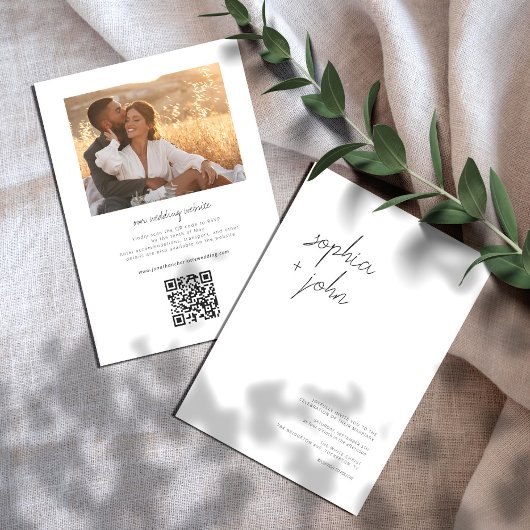 Minimal modernes Foto Hochzeit in einem Einladung