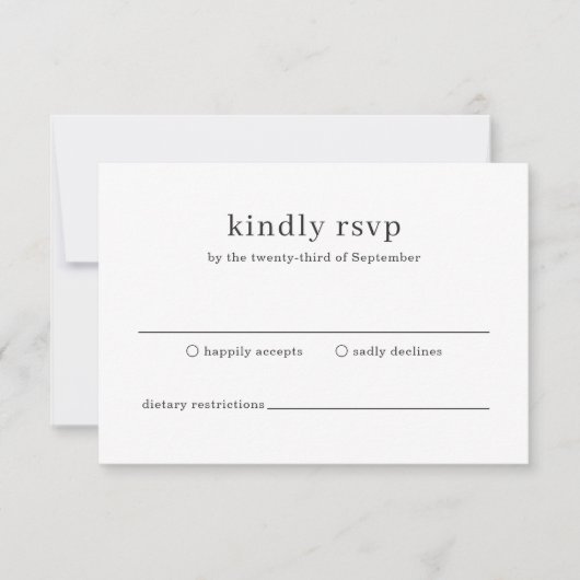 Minimal Modernes Foto Hochzeit RSVP Karte (Vorderseite)