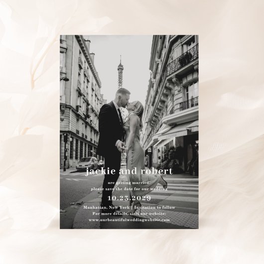 Minimal Modernes Foto Hochzeit Save The Date