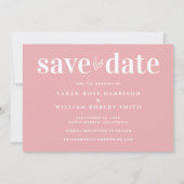 Minimal Modernes Foto Rosa Save The Date (Rückseite)