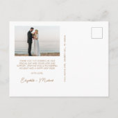 Minimal Modernes Foto Verheiratet Weihnachten Weiß (Rückseite)