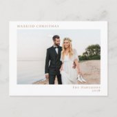 Minimal Modernes Foto Verheiratet Weihnachten Weiß (Vorderseite)