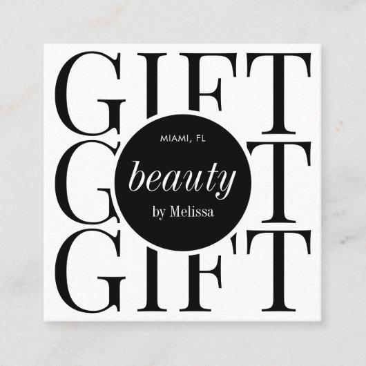 Minimal Modernes Friseur Schönheitssalon Geschenkg Quadratische Visitenkarte (Vorderseite)