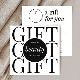 Minimal Modernes Friseur Schönheitssalon Geschenkg Quadratische Visitenkarte