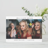 Minimal Modernes Gerahmtes Foto Collage Grad Party Einladung (Stehend Vorderseite)