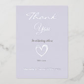 Minimal Modernes Herz und Skript Vielen Dank Folieneinladung (Vorderseite)