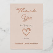 Minimal Modernes Herz und Skript Vielen Dank Folieneinladung (Vorderseite)