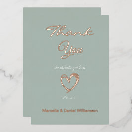 Minimal Modernes Herz und Skript Vielen Dank Folieneinladung