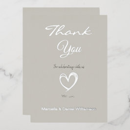 Minimal Modernes Herz und Skript Vielen Dank Folieneinladung