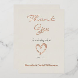 Minimal Modernes Herz und Skript Vielen Dank Folieneinladung