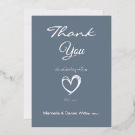 Minimal Modernes Herz und Skript Vielen Dank Folieneinladung