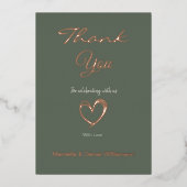 Minimal Modernes Herz und Skript Vielen Dank Folieneinladung (Vorderseite)