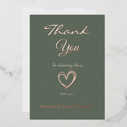 Minimal Modernes Herz und Skript Vielen Dank Folieneinladung (Briefumschlag)