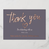 Minimal Modernes Herz und Skript Vielen Dank für I Folieneinladung (Vorderseite)