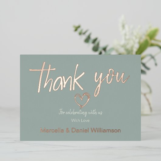 Minimal Modernes Herz und Skript Vielen Dank für I Folieneinladung (Stehend vorne)