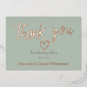 Minimal Modernes Herz und Skript Vielen Dank für I Folieneinladung (Vorderseite)