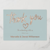 Minimal Modernes Herz und Skript Vielen Dank für I Folieneinladung (Vorderseite)