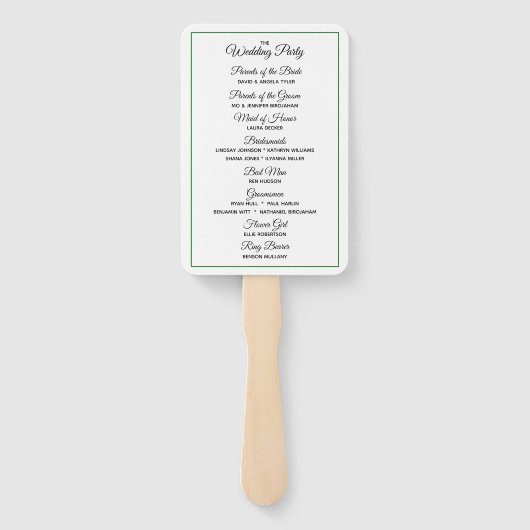 Minimal Modernes Hochzeitsprogramm für tropische V Fächer (Rückseite)