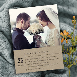 MINIMAL MODERNES KRAFT TYPOGRAPHY WEDING FOTO SAVE THE DATE