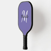 Minimal Modernes Lila- und Weißmonogramm Pickleball Schläger (Links)