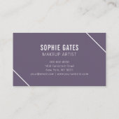 Minimal Modernes Lila Weiß Einfach Elegant Klasse Visitenkarte (Rückseite)