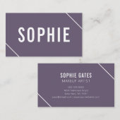 Minimal Modernes Lila Weiß Einfach Elegant Klasse Visitenkarte (Vorne/Hinten)