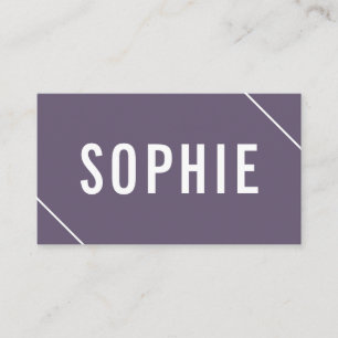Minimal Modernes Lila Weiß Einfach Elegant Klasse Visitenkarte