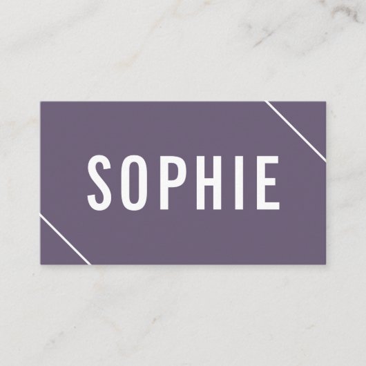 Minimal Modernes Lila Weiß Einfach Elegant Klasse Visitenkarte (Vorderseite)
