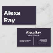 Minimal Modernes Lila Weiß Visitenkarte (Vorne/Hinten)