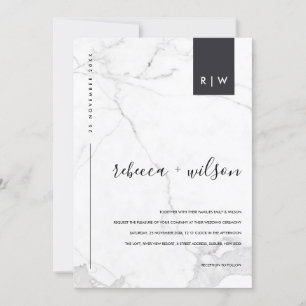 MINIMAL MODERNES MARBLE STONE TYPOGRAPHY WEDD EINLADUNG
