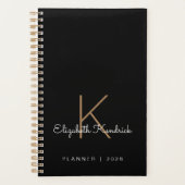 Minimal Modernes Mit Monogramm Schwarz Planer (Vorderseite)