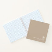 Minimal Modernes Monogram Beige Graph Notebook Notizblock (Innenseite)