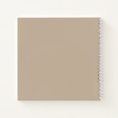 Minimal Modernes Monogram Beige Graph Notebook Notizblock (Rückseite)
