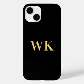 Minimal Modernes Monogramm Schwarzes Gold Case-Mate iPhone Hülle (Rückseite)