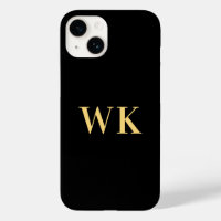 Minimal Modernes Monogramm Schwarzes Gold