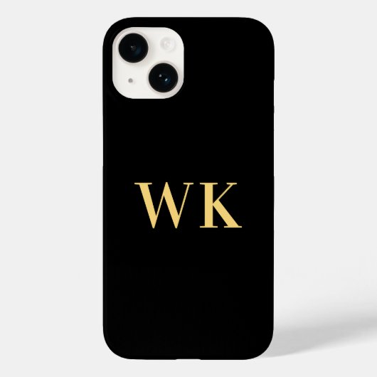 Minimal Modernes Monogramm Schwarzes Gold Case-Mate iPhone Hülle (Rückseite)