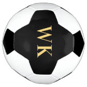 Minimal Modernes Monogramm Schwarzes Gold Fußball (Gedreht)