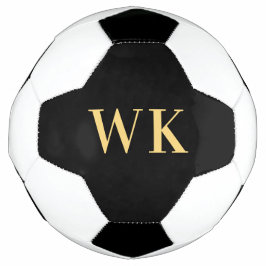 Minimal Modernes Monogramm Schwarzes Gold Fußball