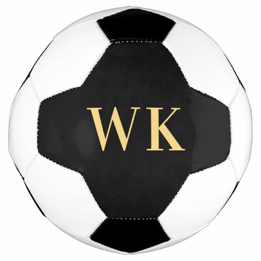 Minimal Modernes Monogramm Schwarzes Gold Fußball (Vorderseite)