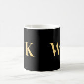 Minimal Modernes Monogramm Schwarzes Gold Kaffeetasse (Mittel)