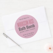 Minimal modernes, rosa Bath Bomb Round Label Runder Aufkleber (Umschlag)