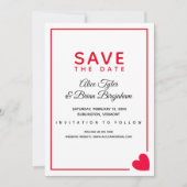 Minimal Modernes Rotes Herz Valentine Hochzeit Save The Date (Vorderseite)