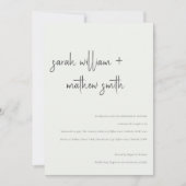 Minimal Modernes Schwarz-weißes Script Probe Dinne Einladung (Vorderseite)