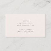 Minimal Modernes Schwarzes Navy Blush Pink Script Visitenkarte (Rückseite)