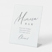 Minimal modernes Skript-Brautparty Mimosa Bar Sockelschild (Vorderseite)