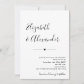Minimal modernes Skript in einem QR-Code Hochzeit Einladung (Vorderseite)