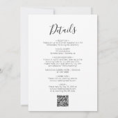 Minimal modernes Skript in einem QR-Code Hochzeit Einladung (Rückseite)