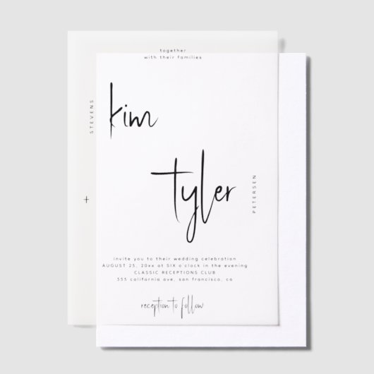 Minimal modernes Skriptüberlagern Pergament Einladungen (Versetzt)