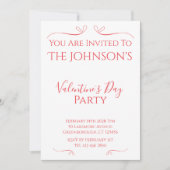 Minimal Modernes Valentinstag Party Einladung (Vorderseite)