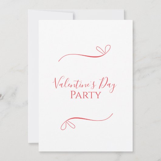 Minimal Modernes Valentinstag Party Einladung (Rückseite)